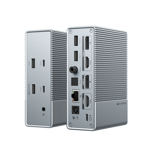 Hyper Hyper Docking Station USB-C Universal HyperDrive GEN2 6 Port 100watt Power Delivery 4K Video -  Silver