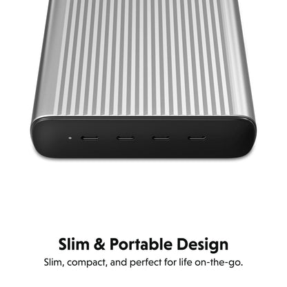 Hyper Hyper Desktop Charger HyperJuice 245W GaN - 4x 100W USB-C Power Delivery Ports Simultaneously Charge 4 Laptops/Mobile