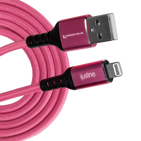 Colour Burst Charge & Sync Lightning Cable MFI to USB-A 3ft - Pink - product image 1 of 5