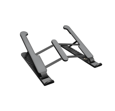 Xtech Laptop Stand Foldable & Portable up to 17in 6 Adjustable Height Levels Non-slip Silicone Leg Pads - Black - product image 1 of 5