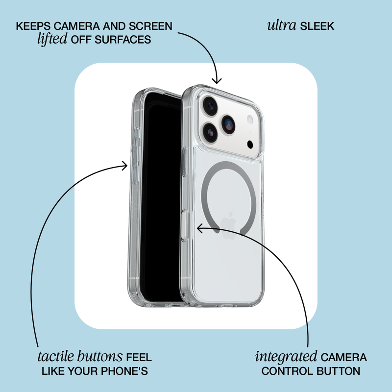 OtterBox iPhone 17 Symmetry Clear with MagSafe + Camera Control Case - Black Mist - product image 5 of 5