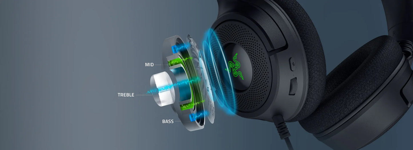 Razer Gaming Headset Wired Kraken V4 USB with Hyperclear Retractable Cardioid Mic Chroma RGB USB - Minecraft Edition - product image 2 of 5