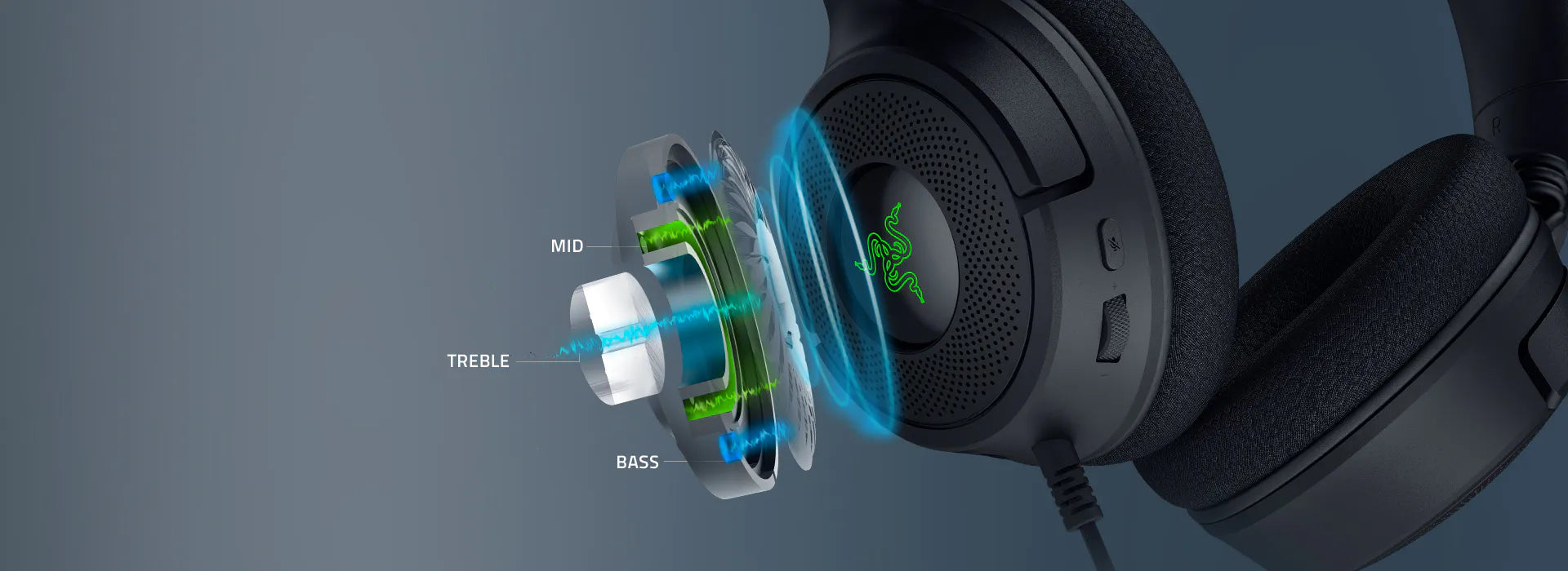 Razer Gaming Headset Wired Kraken V4 USB with Hyperclear Retractable Cardioid Mic Chroma RGB USB - Minecraft Edition - product image 2 of 5