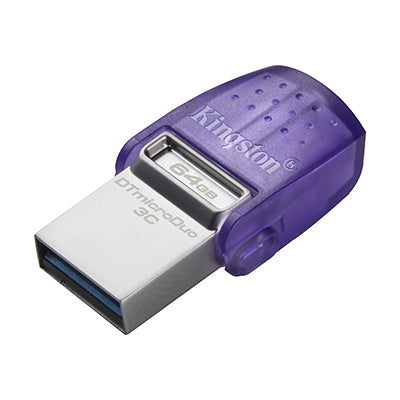 Kingston USB Flash Drive 256GB DataTraveler Microduo USB-A and USB-C 3.2 (Gen 1) - product image 1 of 5