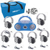 HamiltonBuhl Listening Centre Audio Star Mega 6 Station with Cassette Deck Boombox 6 Deluxe Headphones Carry Case - product image 5 of 5