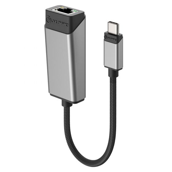 Alogic Adapter USB-C Male to RJ45 Gigabit Ethernet Female with Short Cable Extension 6in - Space Grey - product image 1 of 3