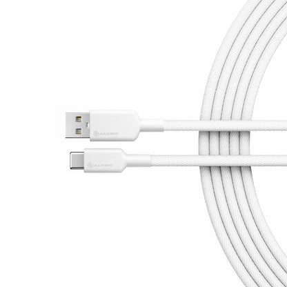 Alogic Charge & Sync USB-C to USB-A Double Braided Extremely Strong Cable 3ft Elements Pro 480Mbps - White - product image 3 of 5