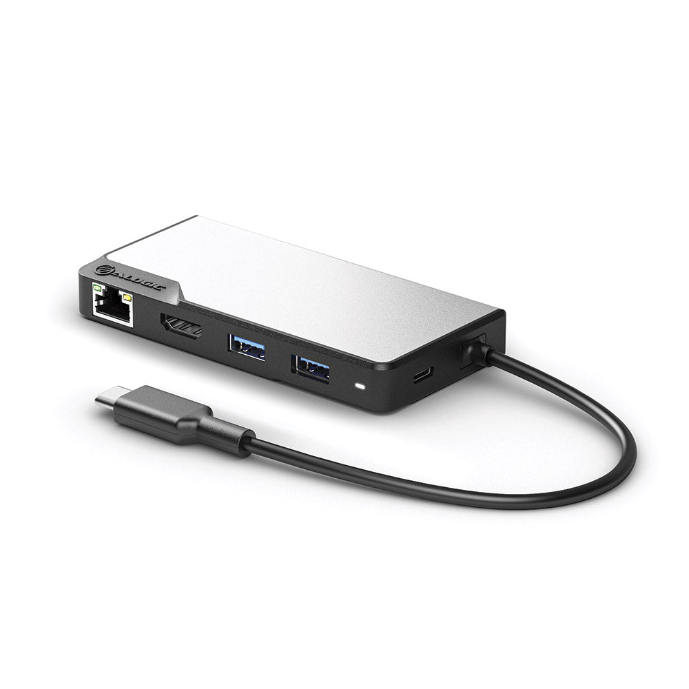 Alogic Hub 5-in-1 USB-C 2x USB-A 3.1 HDMI 4K Ultra HD 60Hz RJ45 Gigabit USB-C 100W Power Pass Through  Fusion Alpha V2 - Space Grey - product image 3 of 5