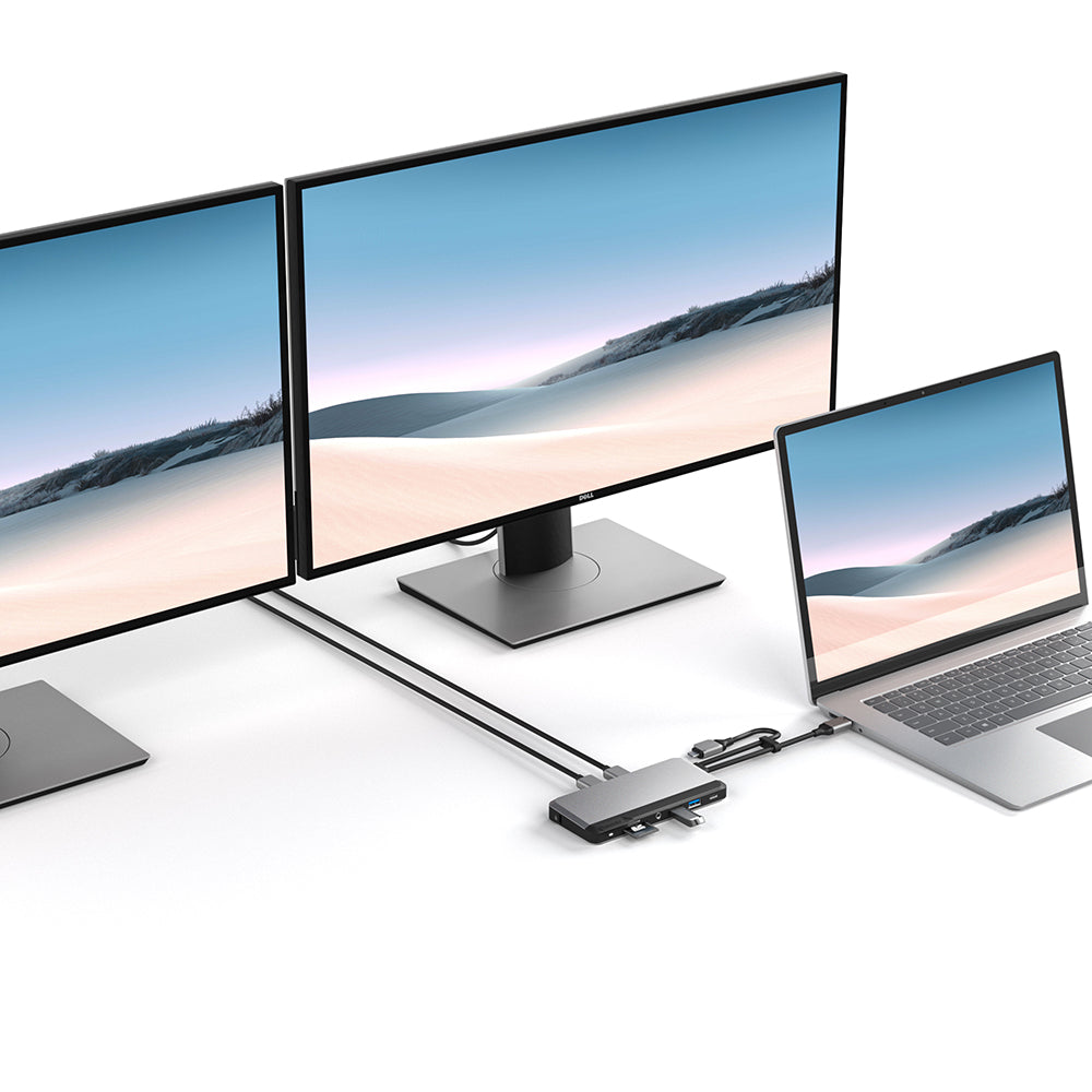 Alogic Docking Station USB-C 10-in-1 Super Dock Dual Monitor 4K Ultra HD 60Hz 2x 4K HDMI Magnetic Connectors Power Delivery 100W - Space Grey - product image 2 of 5