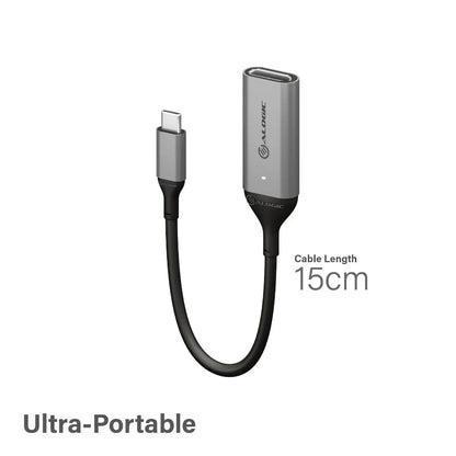 Alogic Alogic USB-C to DisplayPort Cable 3ft 4K Ultra HD with Smart LED - Space Grey