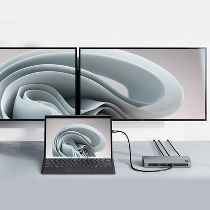 Alogic Docking Station USB-C Dual Monitor Thunderbolt 4 3x 4K Ultra HD 60Hz 60W Power Delivery Fast Data 40Gbps Blaze - Space Grey - product image 4 of 5