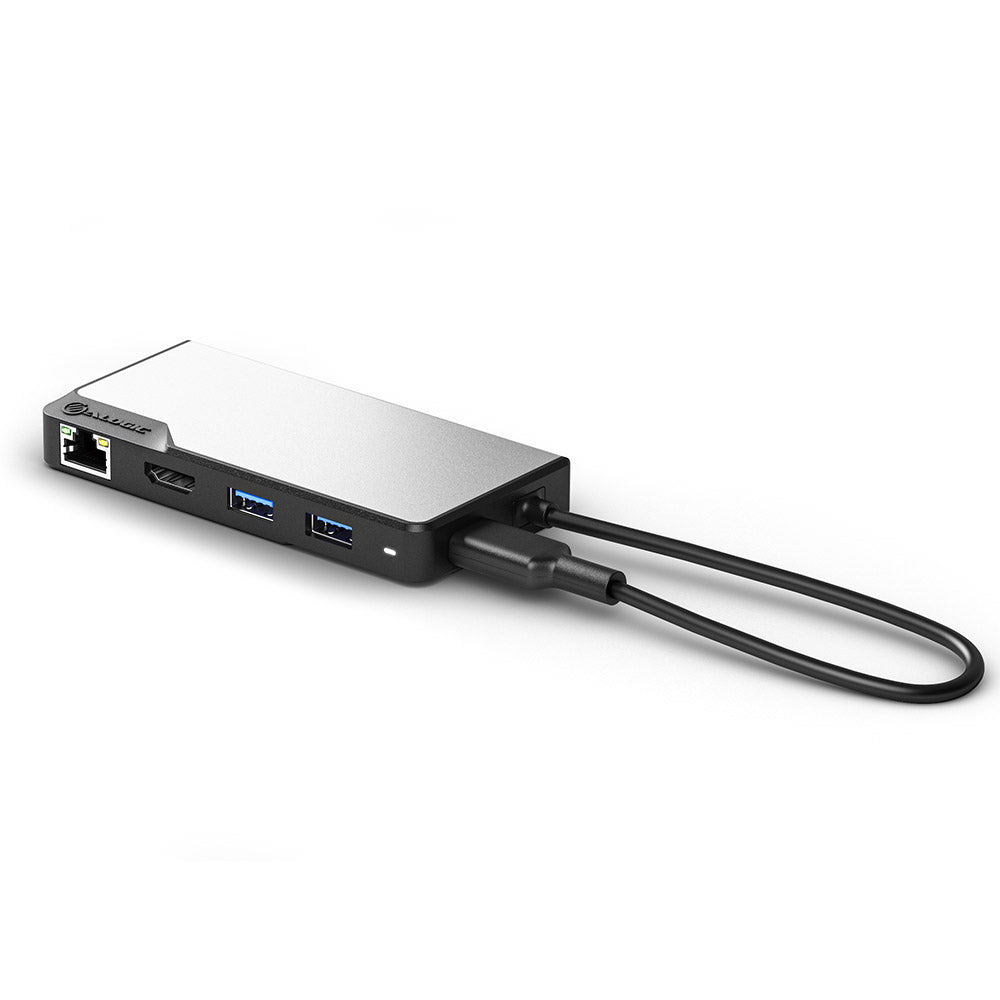 Alogic Hub 5-in-1 USB-C 2x USB-A 3.1 HDMI 4K Ultra HD 60Hz RJ45 Gigabit USB-C 100W Power Pass Through  Fusion Alpha V2 - Space Grey - product image 4 of 5