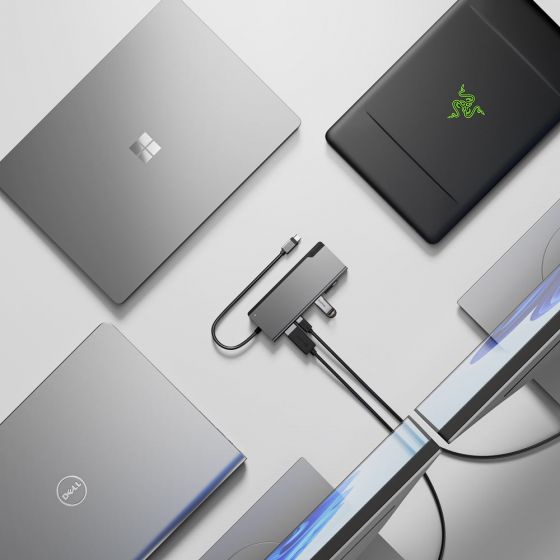 Alogic Docking Station USB-C 6-in-1 100W Power Delivery 4k Ultra HD 60Hz Support Gen 2 Aluminum Body Ultra - Space Grey - product image 2 of 5