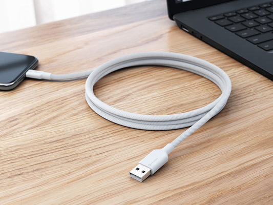 Alogic Charge & Sync USB-C to USB-A Double Braided Extremely Strong Cable 3ft Elements Pro 480Mbps - White - product image 2 of 5