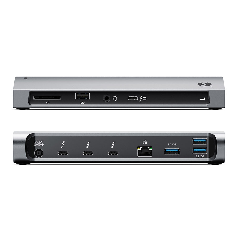 Alogic Docking Station USB-C Dual Monitor Thunderbolt 4 3x 4K Ultra HD 60Hz 60W Power Delivery Fast Data 40Gbps Blaze - Space Grey - product image 1 of 5
