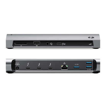 Alogic Docking Station USB-C Dual Monitor Thunderbolt 4 3x 4K Ultra HD 60Hz 60W Power Delivery Fast Data 40Gbps Blaze - Space Grey - product image 1 of 5