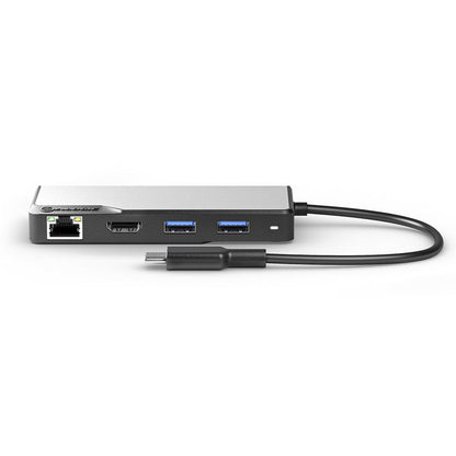 Alogic Hub 5-in-1 USB-C 2x USB-A 3.1 HDMI 4K Ultra HD 60Hz RJ45 Gigabit USB-C 100W Power Pass Through  Fusion Alpha V2 - Space Grey - product image 2 of 5