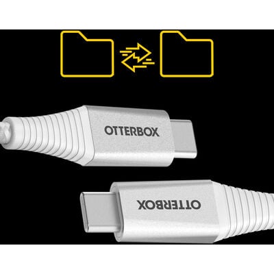 OtterBox Charge & Sync USB-C to USB-C Premium Pro Power Delivery Cable 6ft - Ghostly Past White - product image 4 of 5