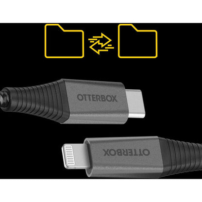 OtterBox Charge & Sync Lightning MFI to USB-C Premium Cable 6ft - Black - product image 2 of 5