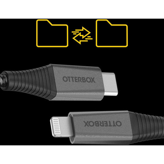 OtterBox Charge & Sync Lightning MFI to USB-C Premium Cable 6ft - Black - product image 2 of 5
