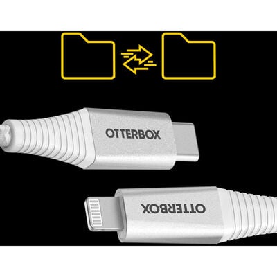 OtterBox Charge & Sync Lightning MFI to USB-C Premium Cable 6ft - Cloudy Sky White - product image 4 of 5