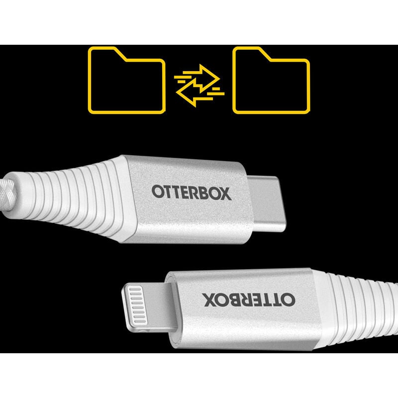 Otterbox OtterBox Charge & Sync Lightning MFI to USB-C Premium Pro Cable 6ft - White (UPC: 840262378888) – Image 3