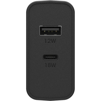 OtterBox Wall Charger 2 Ports 30W - 1x18W USB-C & 1x12W USB-A Rugged - Black - product image 2 of 5