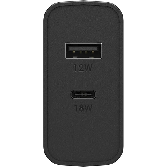 OtterBox Wall Charger 2 Ports 30W - 1x18W USB-C & 1x12W USB-A Rugged - Black - product image 2 of 5