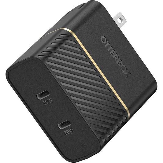 OtterBox Wall Charger 50W 2 Port 1x USB-C PD 20W 1x USB-C PD 30W - Black - product image 1 of 5
