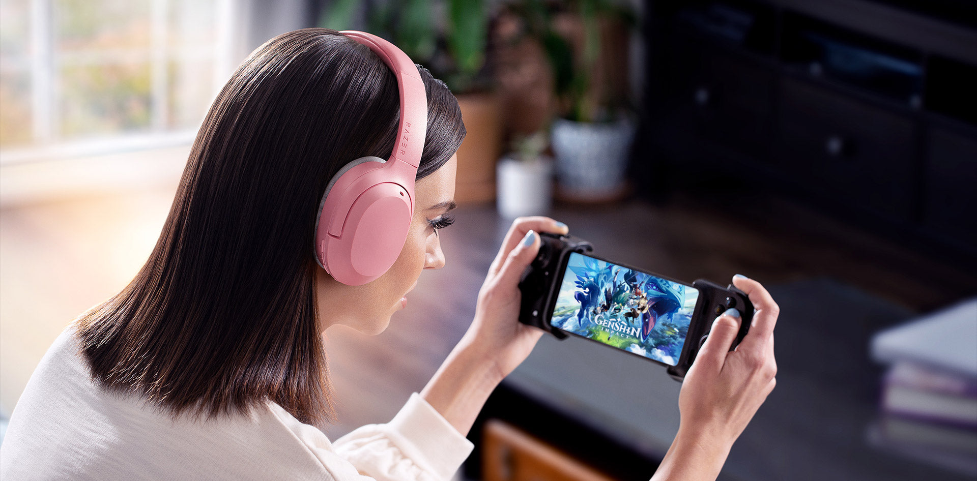 Razer Gaming Headset Wireless Opus X Green Active Noise Cancelling with Mic 30-40 Hr Battery Life - product image 4 of 5