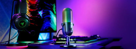 Razer Gaming Microphone Seiren V3 Chroma Supercardioid Condenser Mic Multi-Function Tap to Mute Sensor Game Reactive Lighting - Black - product image 1 of 5
