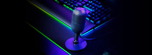Razer Gaming Microphone Seiren V3 Mini Ultra Compact Supercardioid Condenser Mic Tap to Mute Sensor with LED Indicator - Quartz - product image 1 of 5