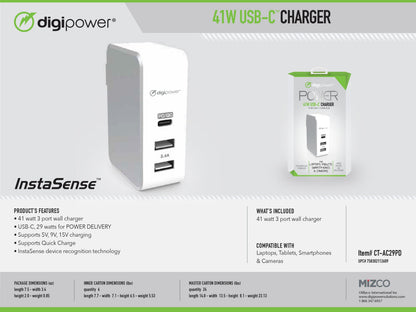 Digipower Digipower Wall Charger 2.4 Amp InstaSense 2 Port USB-A with Lightning MFI to USB-A Cable 5ft - Black (UPC: