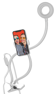 Digipower Vlogging Go Viral For You Kit Flexible Ring Light & Phone Holder 3 Light Modes Desk Clamp Bluetooth Remote - White - product image 2 of 5